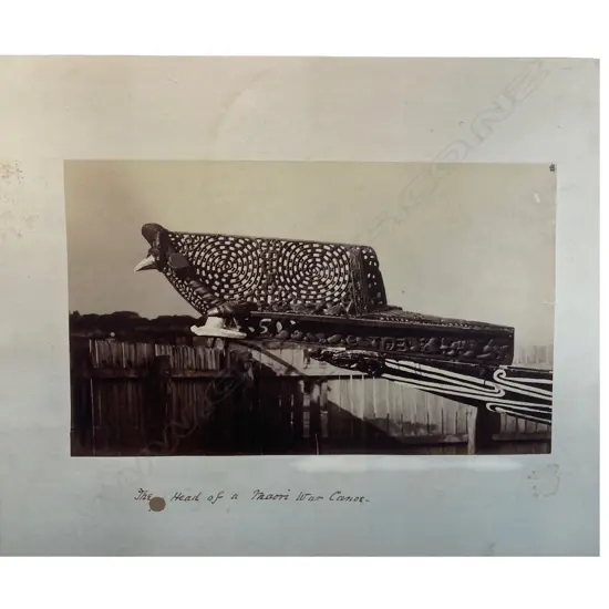 John Kinder (1819-1903) - The head of a Māori war canoe,